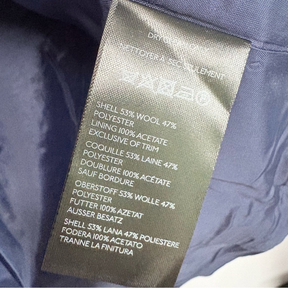 NWT Anthropologie Maeve Double-Breasted Oversized Wool-Blend Coat in Navy Blue - Picture 13 of 13